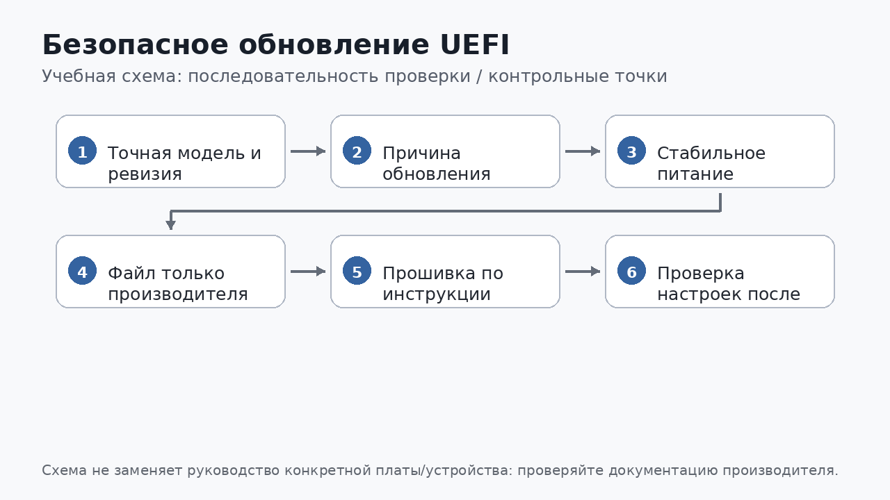 Учебная схема к уроку 10.5: Безопасное обновление UEFI