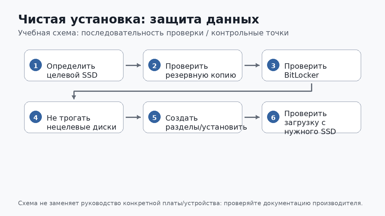 Учебная схема к уроку 11.4: Чистая установка: защита данных