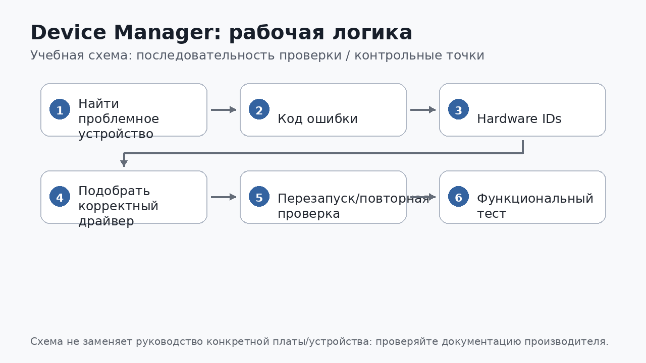 Учебная схема к уроку 12.2: Device Manager: рабочая логика