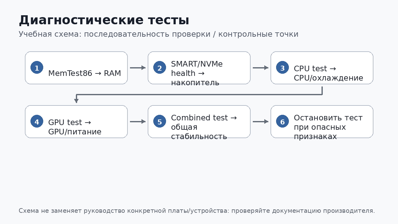 Учебная схема к уроку 13.6: Диагностические тесты
