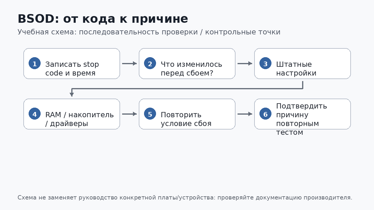 Учебная схема к уроку 14.6: BSOD: от кода к причине