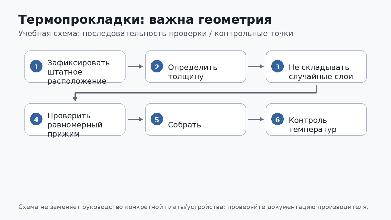 Учебная схема к уроку 20.4: Термопрокладки: важна геометрия